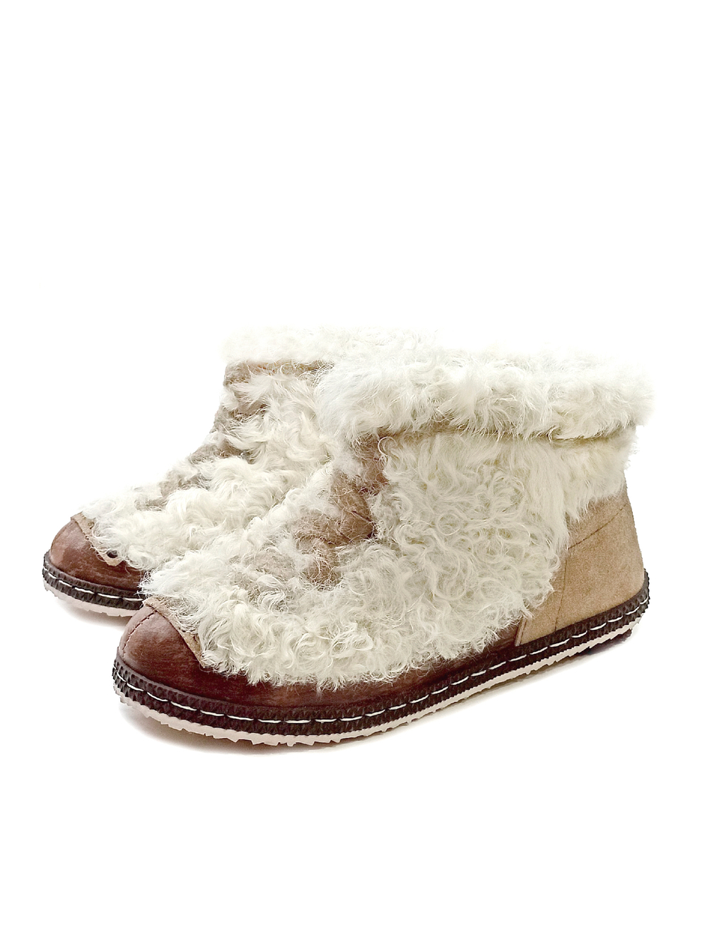 Ботильоны меховые "Крем-сода"