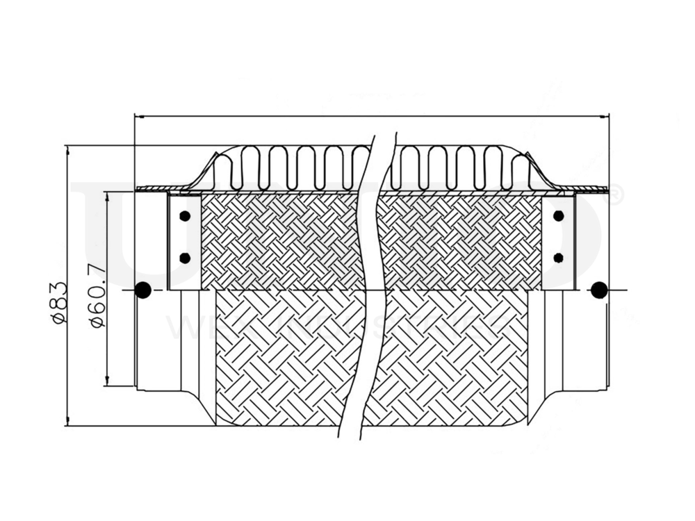 Гофра глушителя 60x200 мм InnerBraid UNIO EXP-60200