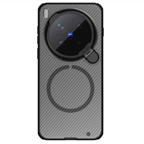 Чехол тонированный серый с MagSafe на смартфон Vivo X300 Pro, серия CamShield Prop Magnetic (версия с прозрачной откидной крышкой объектива) от Nillkin