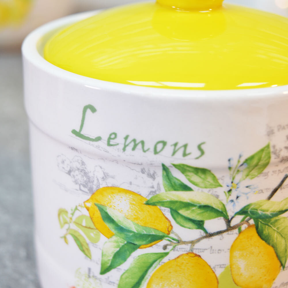 Банка для сыпучих 450мл с ложкой "Лимоны"