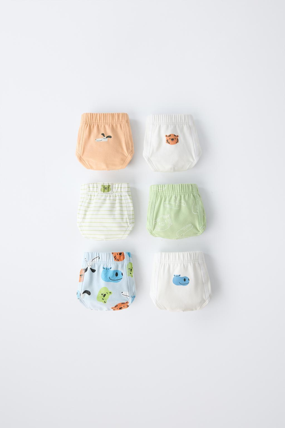 ZARA НАБОР ИЗ ШЕСТИ ТРУСОВ С АНИМАЛИСТИЧЕСКИМ ПРИНТОМ, РАЗНОЦВЕТНЫЙ
