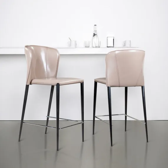 Полубарный стул Albert кожа капучино