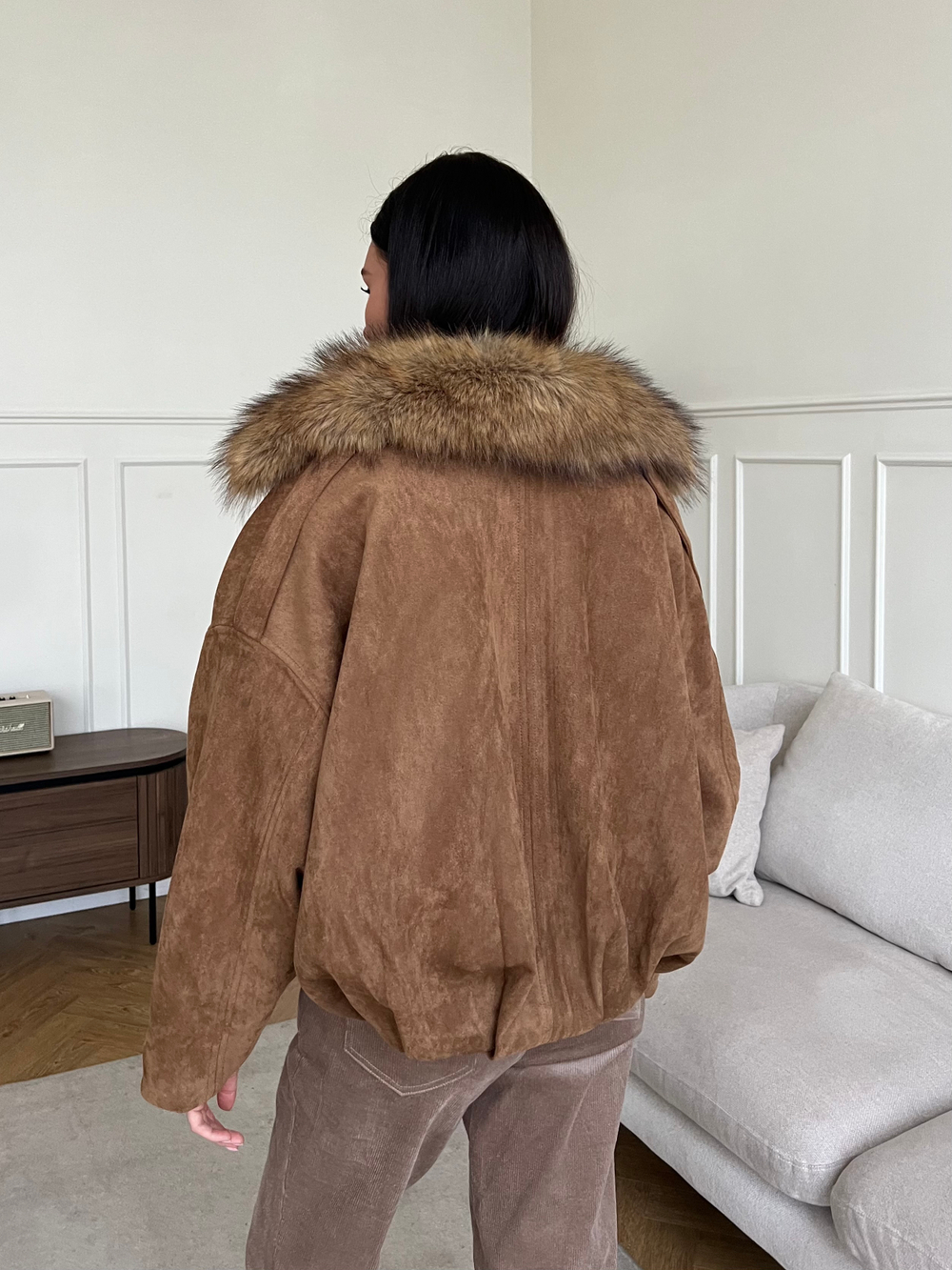 Парка замшевая карамель