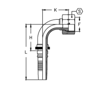 Фитинг DN 25 ORFS (Г) 1.7/16 (90) Interlock