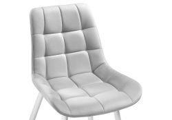 Стул на металлокаркасе Челси велюр светло-серый / белый