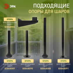 Садово-парковый светильник ЭРА НТУ 02-100-351 шар опаловый призма на опору / кронштейн IP44 Е27 max100Вт d350mm | Садово-парковые светильники