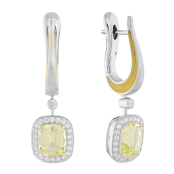 Серьги С Жёлтыми Сапфирами и Бриллиантами, Эмаль, E0143-50/1
