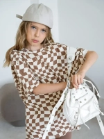 Костюм для девочки летний в клетку