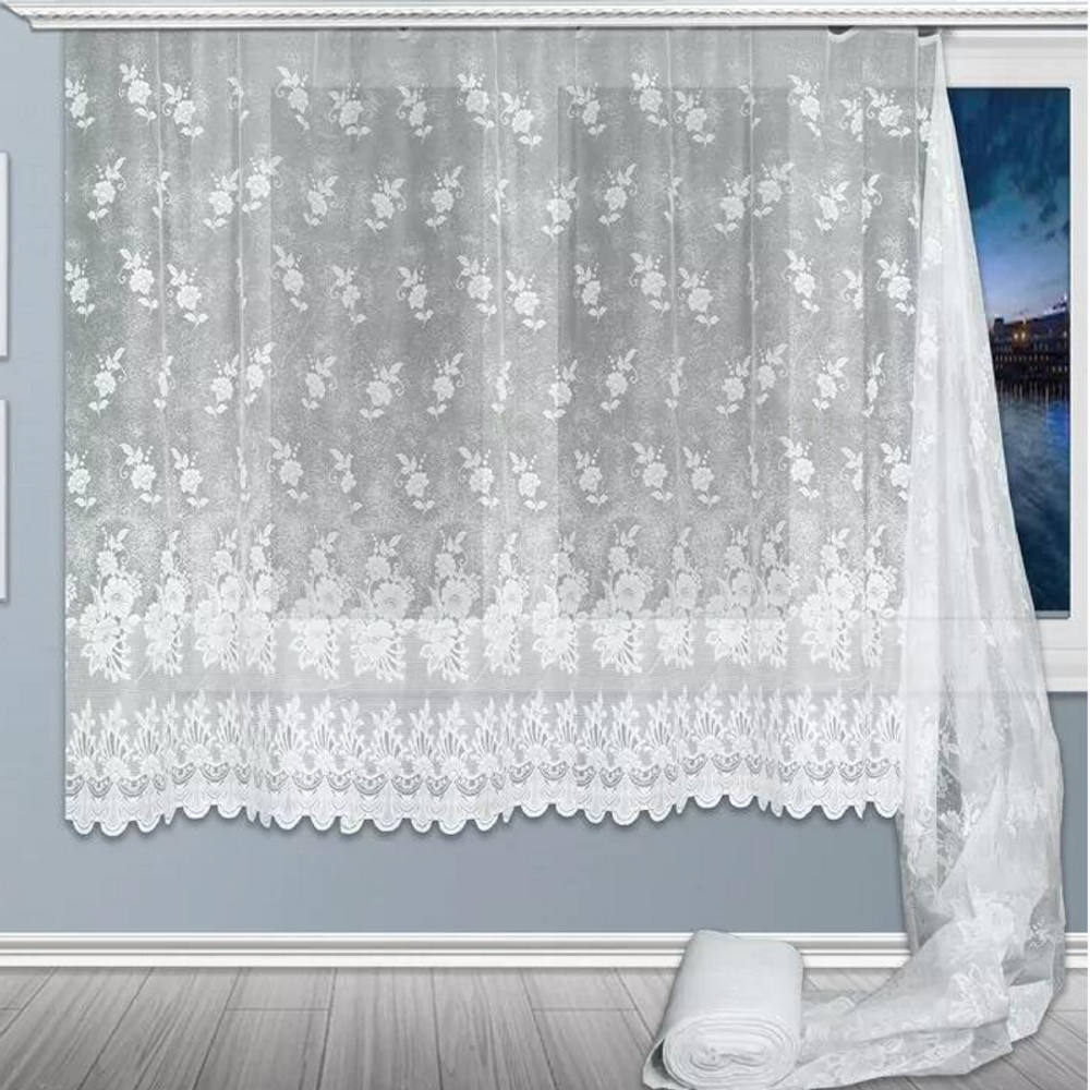 Полотно жаккардовое рис. 320В,  высота 2.0м, цвет белый, Россия.