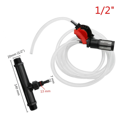 Комплект инжектора (трубки) Вентури 1/2 с подающим шлангом, регулятором, фильтром.