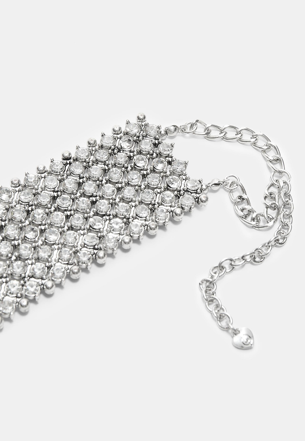 STRADIVARIUS Ожерелье-чокер со стразами, серый