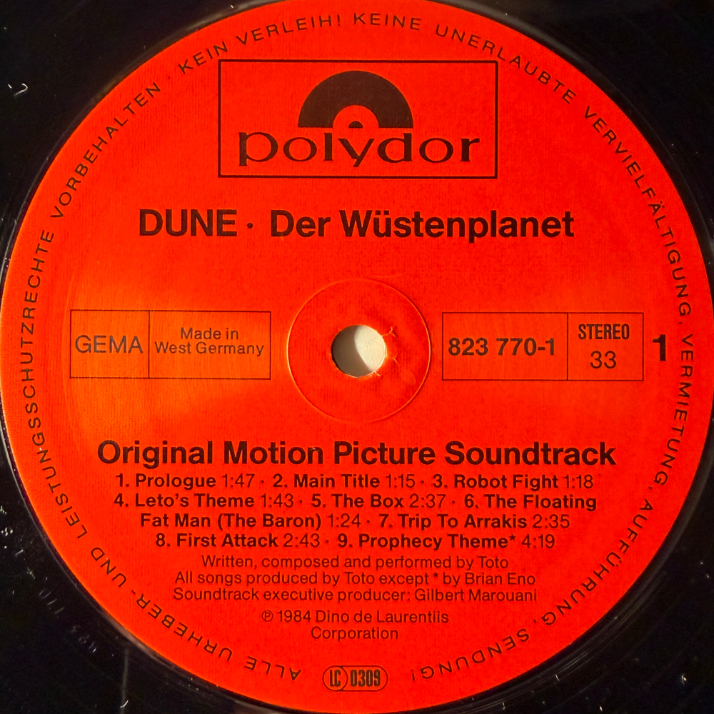 Dune · Der Wüstenplanet - Original Soundtrack Recording (Германия 1984г.) Т