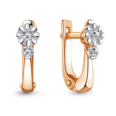 941809к Серьги из Золота с бриллиантами из коллекции "Elegance"