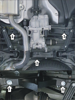Защита Зад. дифференциала. 2 мм, Сталь. для KIA Sorento 2012-2020 MOTODOR.01035