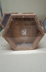 Копилка для винных пробок деревянная, шестигранная, с покраской, акрил с двух сторон