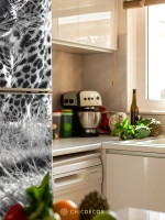 Большая наклейка на холодильник леопард