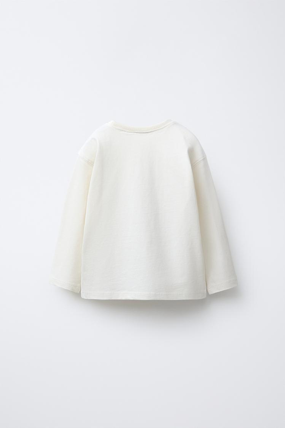 ZARA ФУТБОЛКА С АКВАРЕЛЬНЫМ ПРИНТОМ ЗАЙЧИКА, БЕЖЕВЫЙ