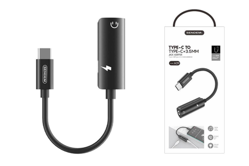 Переходник для наушников гн3.5--штType-C SENDEM A10 чёрный