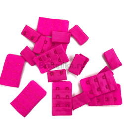 Застежка тканевая, 30 мм, 3*2, розовый неон, цв. 909