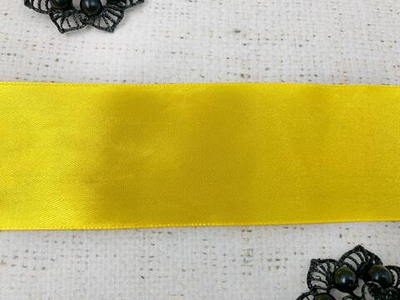 Лента атласная, ш. 5 см, тёмно-жёлтый
