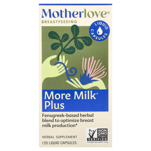 Motherlove, Грудное вскармливание, More Milk Plus, 120 жидких капсул