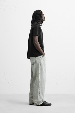 ZARA ФУТБОЛКА СВОБОДНОГО КРОЯ, ЧЕРНЫЙ