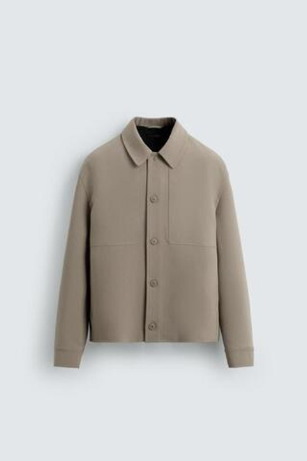 ZARA КУРТКА-РУБАШКА BOXY FIT, СВЕТЛЫЙ РЫЖЕВАТО-КОРИЧНЕВЫЙ