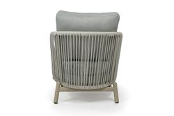 "Прато" кресло из искусственного ротанга, цвет светло-серый, каркас под дерево (холодно-бежевый)