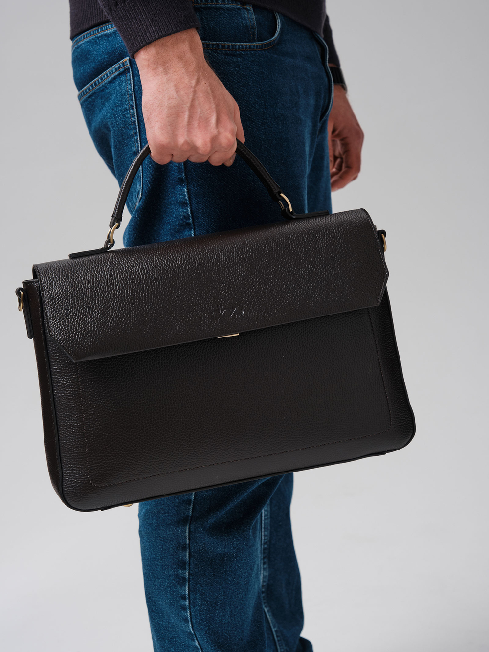 Мужская кожаная сумка Levi DBR 7115 темно-коричневый