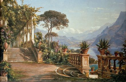 Фотообои Италия. Терраса в Комо (Ширина 4,15 м)