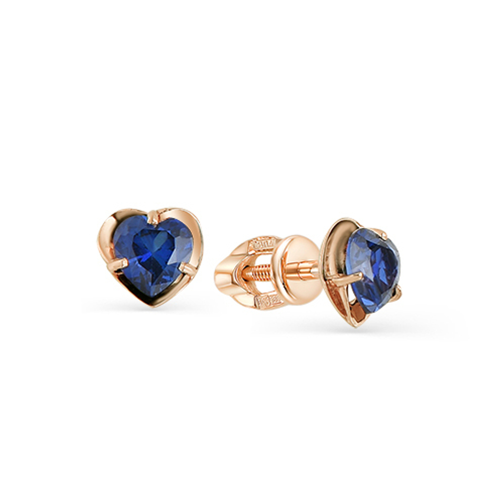 Серьги из золота 585 пробы с Корундом