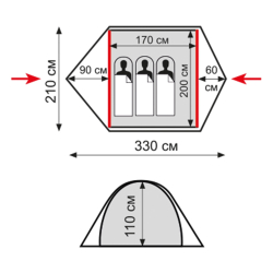 Tramp палатка Ranger 3 V2 зелёный