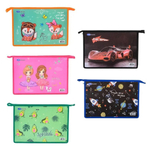 Папка школьная на молнии Basir, формат А4, размер 33*23 см, с рисунком ассорти, 6 цветов