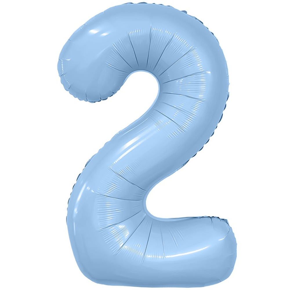 Шар фольгированный Цифра 2 101 см (Голубой)