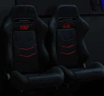 Сиденья спортивные JBR 1075 Black+Red Suede (2шт)