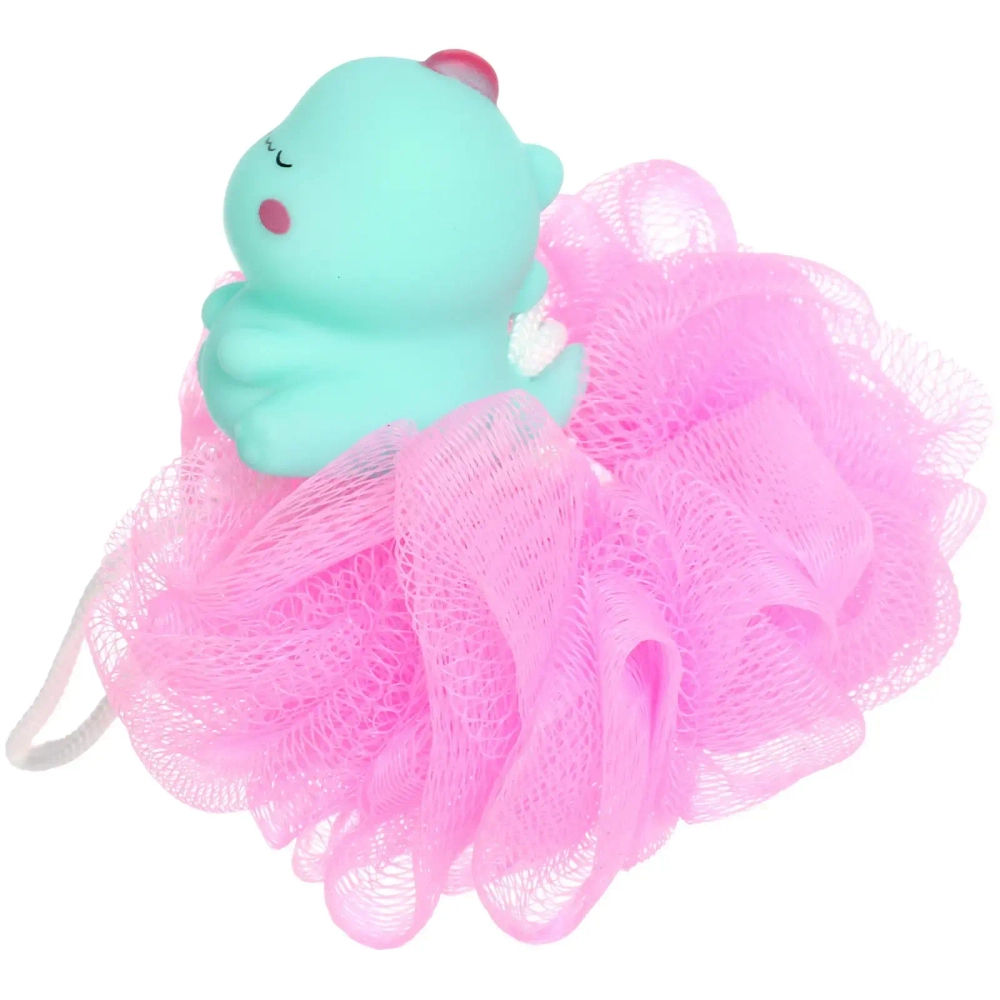 Мочалка-шар для тела полипропиленовая детская «Baby Boom - Дино Флаппи», цвет розовый, 20гр, d-11см