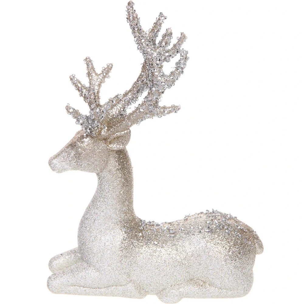 Фигурка новогодняя «Северный олень» 19.5*8*25 см, Белый/шампань