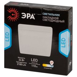 Светильник светодиодный ЭРА LED 16-24-6K накладной квадратный 24Вт 6500К | Downlight