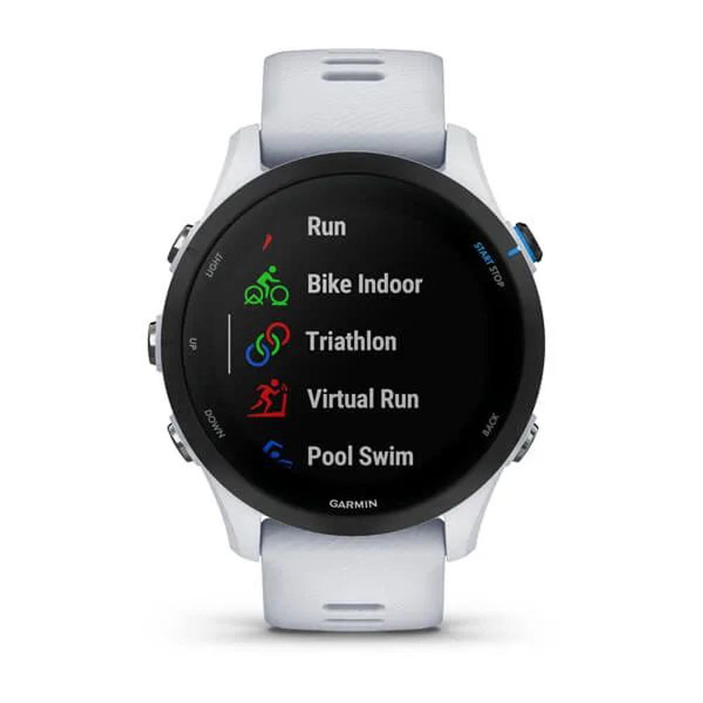 Умные часы Garmin Forerunner 255 Music Whitestone с белым ремешком