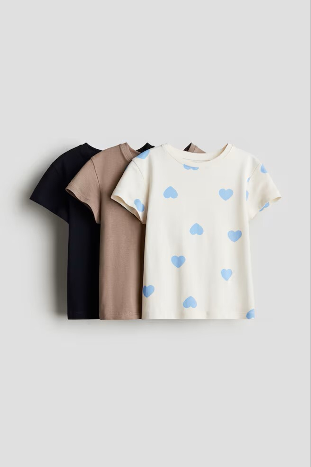 H&M Набор из трех хлопковых футболок, кремовый