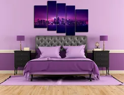 Модульная картина "Мерцающий город"
