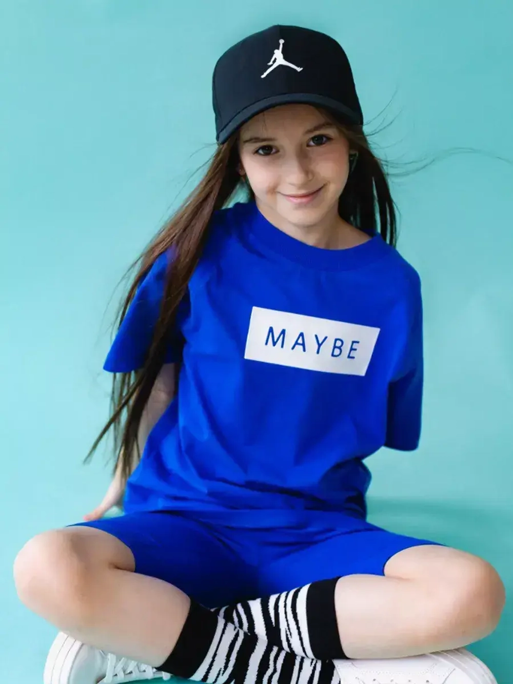 Костюм для девочки футболка и велосипедки