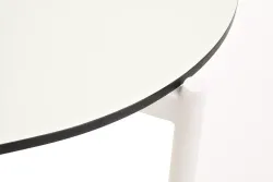 "Диего" журнальный стол из HPL 120х60 H40, каркас белый муар, цвет "молочный"