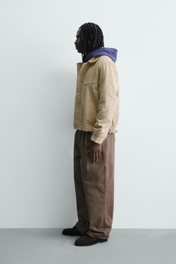 ZARA УКОРОЧЕННАЯ КУРТКА С ВЕЛЬВЕТОВЫМ ВОРОТНИКОМ, ЯИЧНО-ЖЕЛТЫЙ