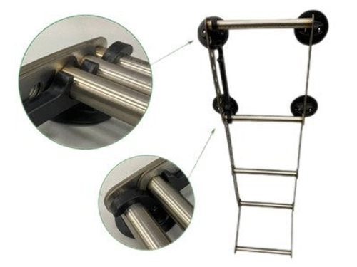 Трап бортовой  для лодок ПВХ складной нержавейка.