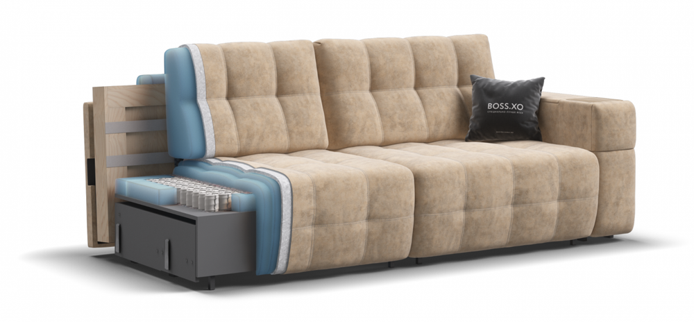 Диван Босс ХО Велюр Роял шампань