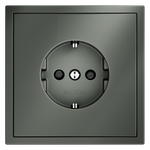 Розетка встраиваемая VOLTUM S70 с заземлением и защитными шторками, 16А, (титан)