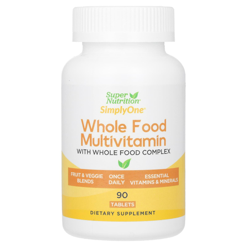 Super Nutrition, SimplyOne®, мультивитамины из цельных продуктов с витаминами A и C, минералами и ферментами, 90 таблеток