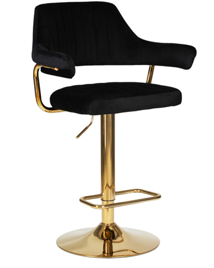 Стул барный DOBRIN CHARLY GOLD, черный велюр (MJ9-101)
