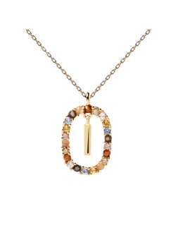 Колье Буква I серебро 925 пробы покрытое золотом